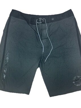 American Fighter Black Gradient Dot Swim Board Shorts Trunks Surf Beach 36